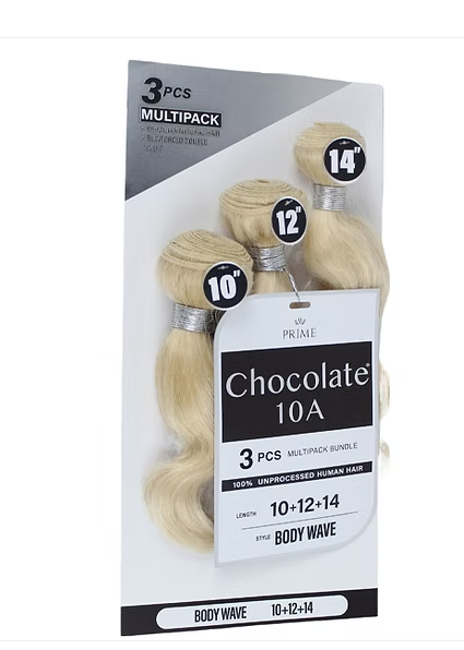 Chocolate 10A 100% Human Hair Bundles - Body Wave -  Length: 10", 12", 14"