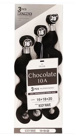 Chocolate 10A 100% Human Hair Bundles - Body Wave -  Length: 16,18,20