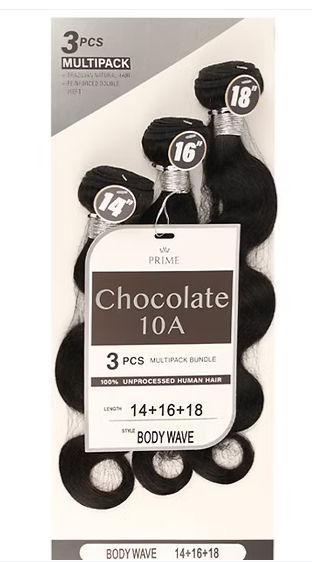 Chocolate 10A 100% Human Hair Bundles - Body Wave -  Length: 14,16,18