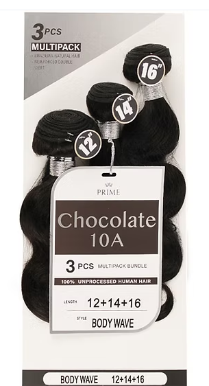 Chocolate 10A 100% Human Hair Bundles - Body Wave -  Length: 12,14,16