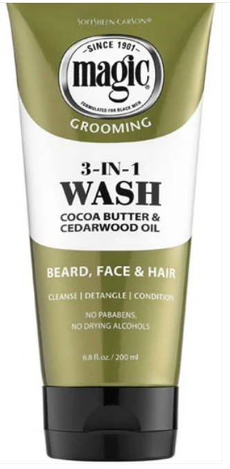 Magic Shave Grooming 3-in-1 Wash, Beard, Face & Hair, 6.8 oz.