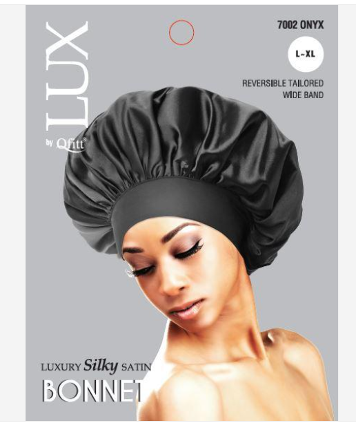 #7002 Lux Luxury Silky Satin Bonnet / L-XL / Onyx