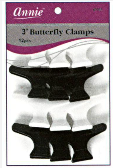 #3181 Annie 12Pc 3" Butterfly Clips