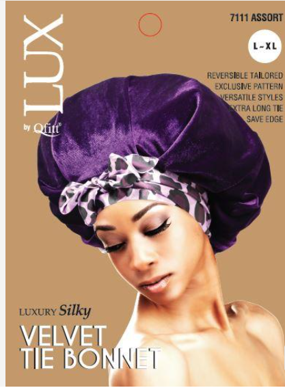 Lux Luxury Silky Velvet Tie Bonnet / L-XL
