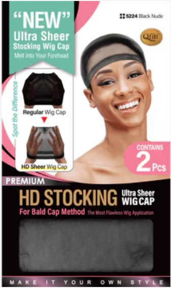 HD Ultra Sheer Stocking Wig Cap / Black Nude