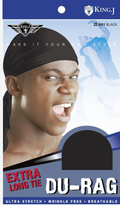 Extra Long Tie Du-Rag -Black