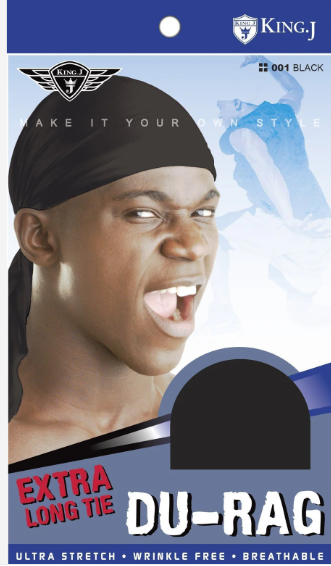 Extra Long Tie Du-Rag -Black