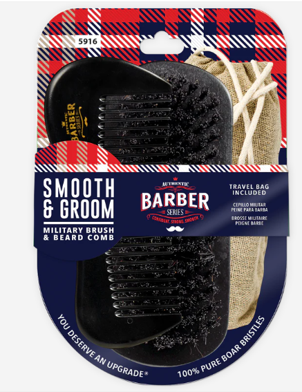 Smooth & Groom Military Brush & Beard Comb