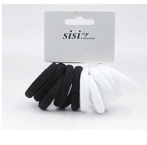 Small Soft Black & White Stretchy Hair Tie