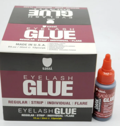 Sassi Dark Eyelash Glue For Regular / Strip / Individual / Flare Eyelashes 1 oz. - 1 GLUE