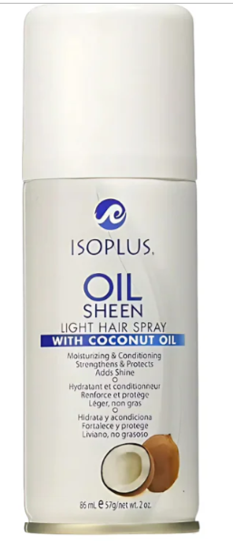 Isoplus Oil Sheen Light Hair Spray with Coconut Oil - 2oz